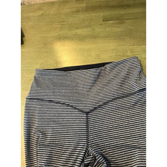 Striped High-Waisted Yoga Leggings - Size M - Navy & Gray - VOGO - Stretchy Acti - Picture 5 of 6